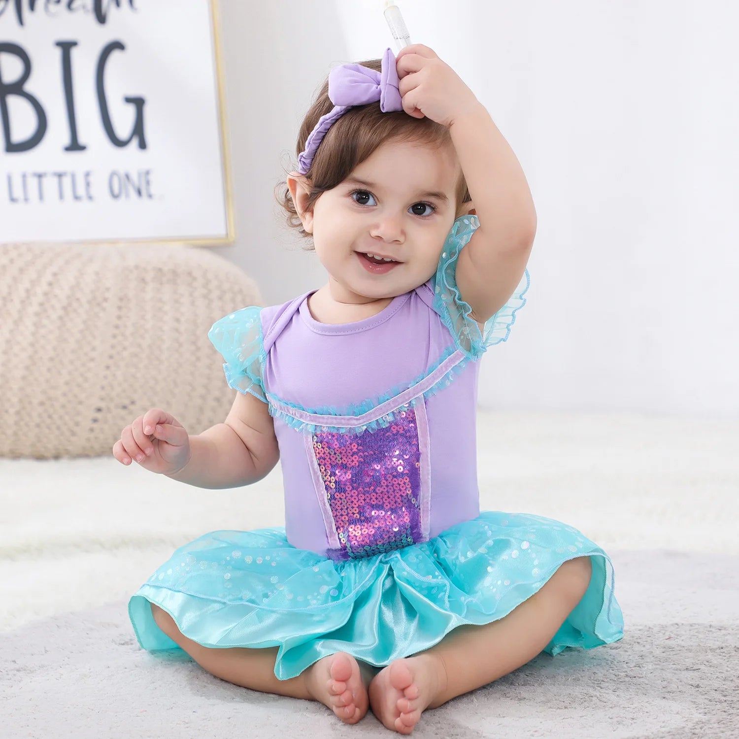 Princess Charm: Lace Romper with Headband for Baby Girl