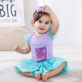 Princess Charm: Lace Romper with Headband for Baby Girl