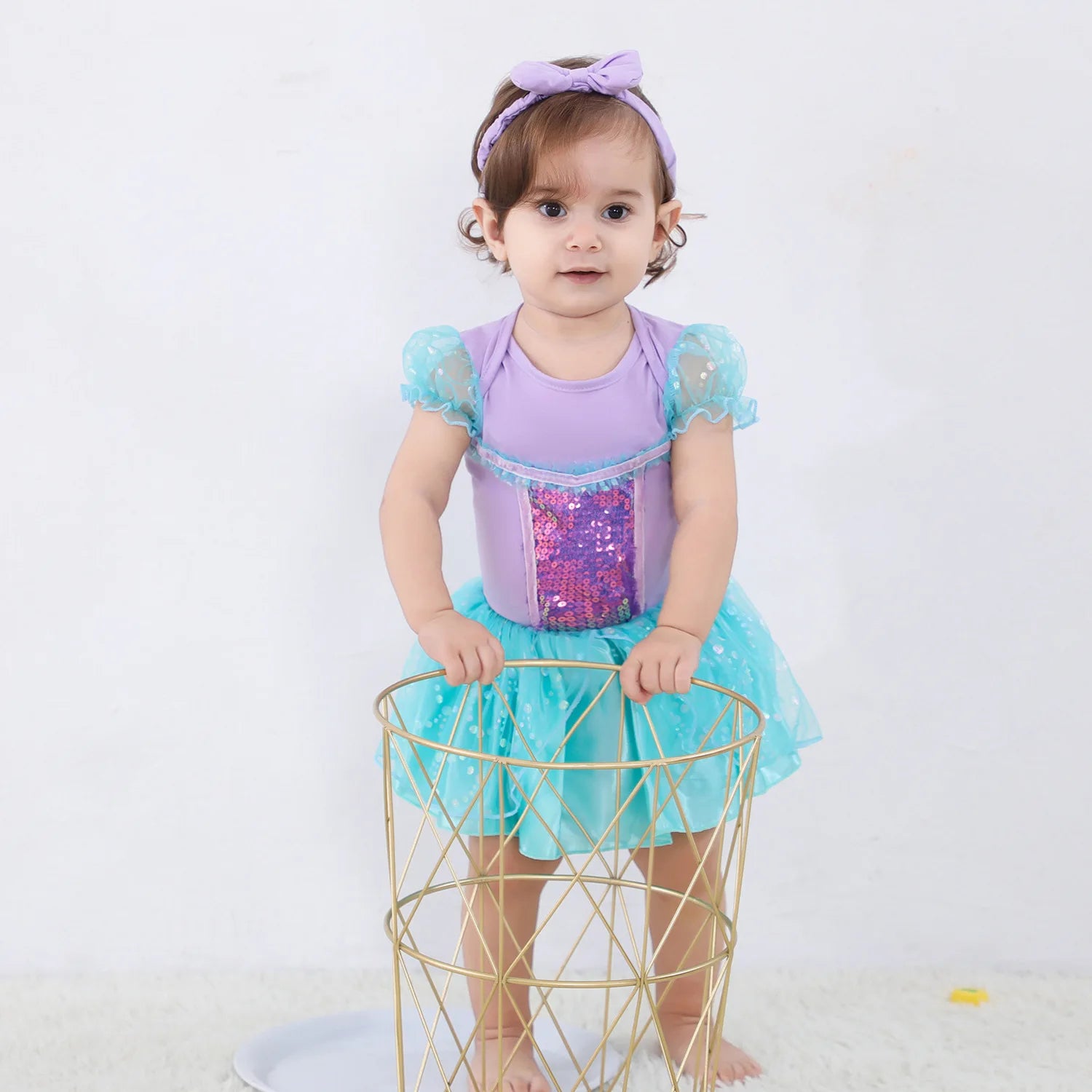 Princess Charm: Lace Romper with Headband for Baby Girl