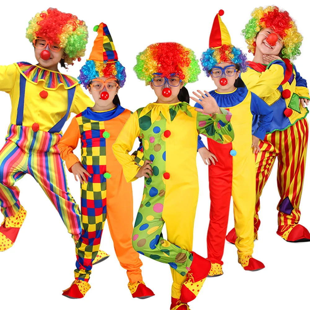 Kids Carnival Clown Circus Cosplay Costumes