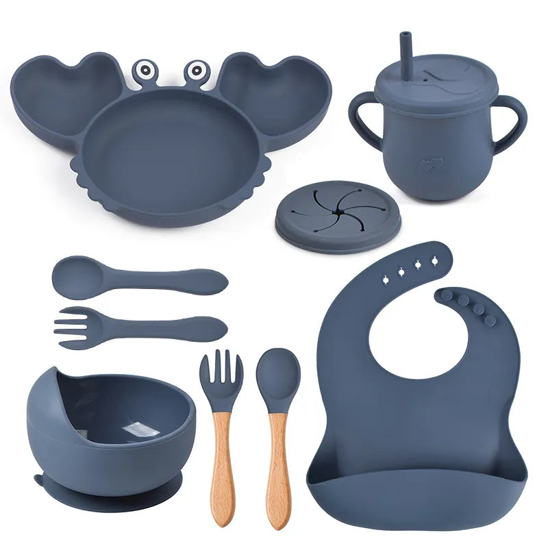 Crab Silicone Kids' Dish Set - Fun and Worry-Free Meals for Little Ones