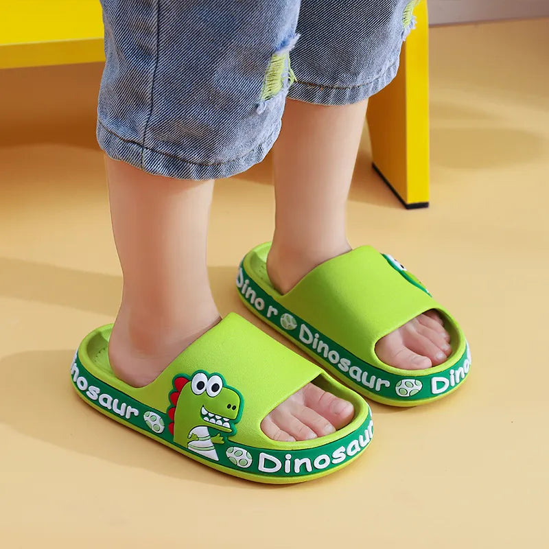 DinoGrip Kids' Dinosaur Croc-Style Anti-Slip Slippers