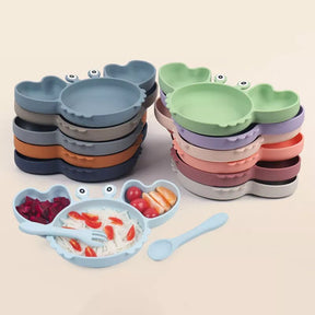 Crab Silicone Kids' Dish Set - Fun and Worry-Free Meals for Little Ones