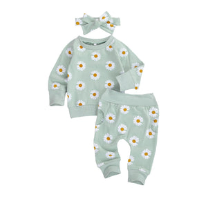 Baby Girl Set  Daisy Printed Cotton