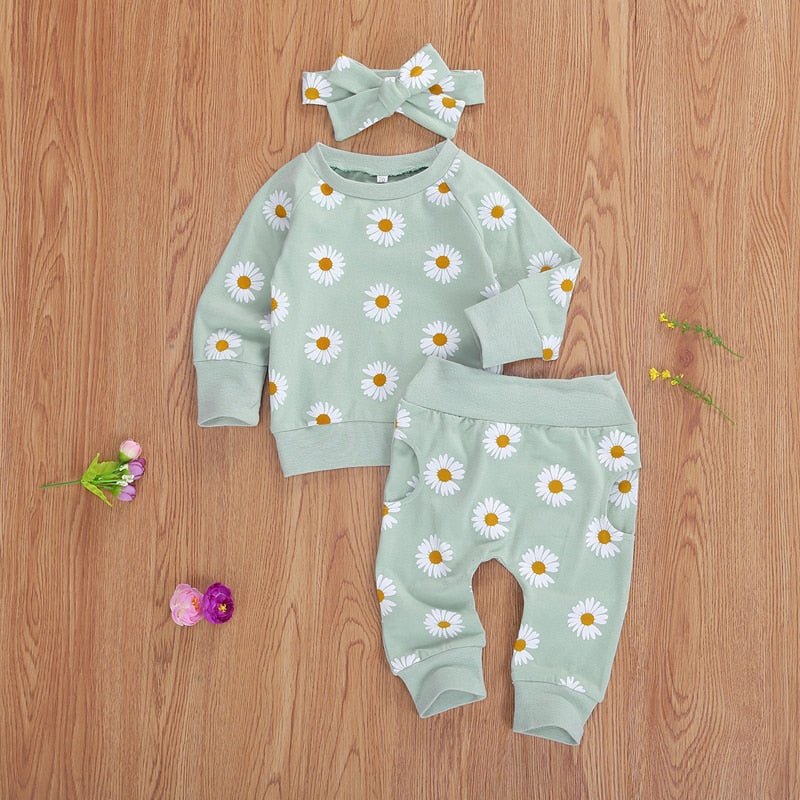 Baby Girl Set  Daisy Printed Cotton