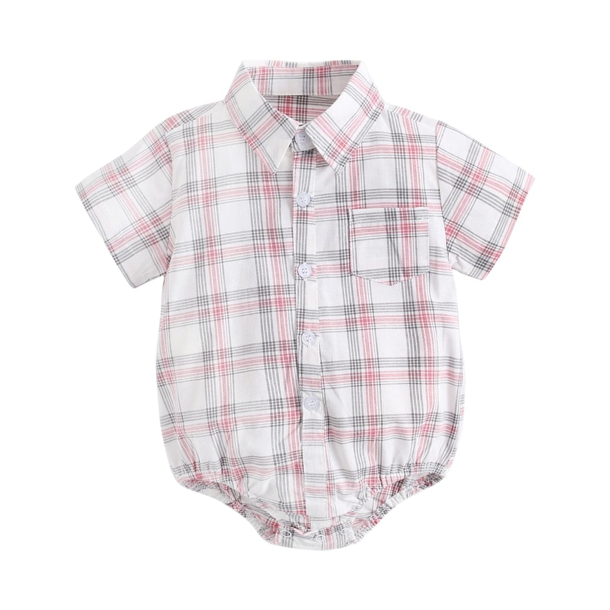 Cotton Baby Boy Short Sleeve Summer Plaid