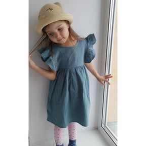 Fashion Girls Dress Cotton Linen for Summer