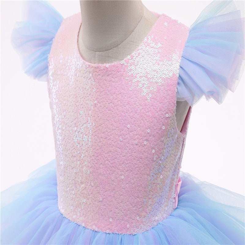 Girls Rainbow Unicorn Princess Dress Cake Layers Tutu