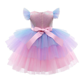 Girls Rainbow Unicorn Princess Dress Cake Layers Tutu