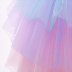 Girls Rainbow Unicorn Princess Dress Cake Layers Tutu