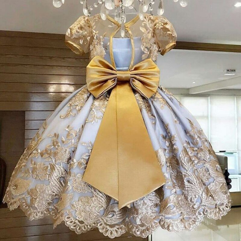 Girls Ruffles Princess Dress For Kids Elegant