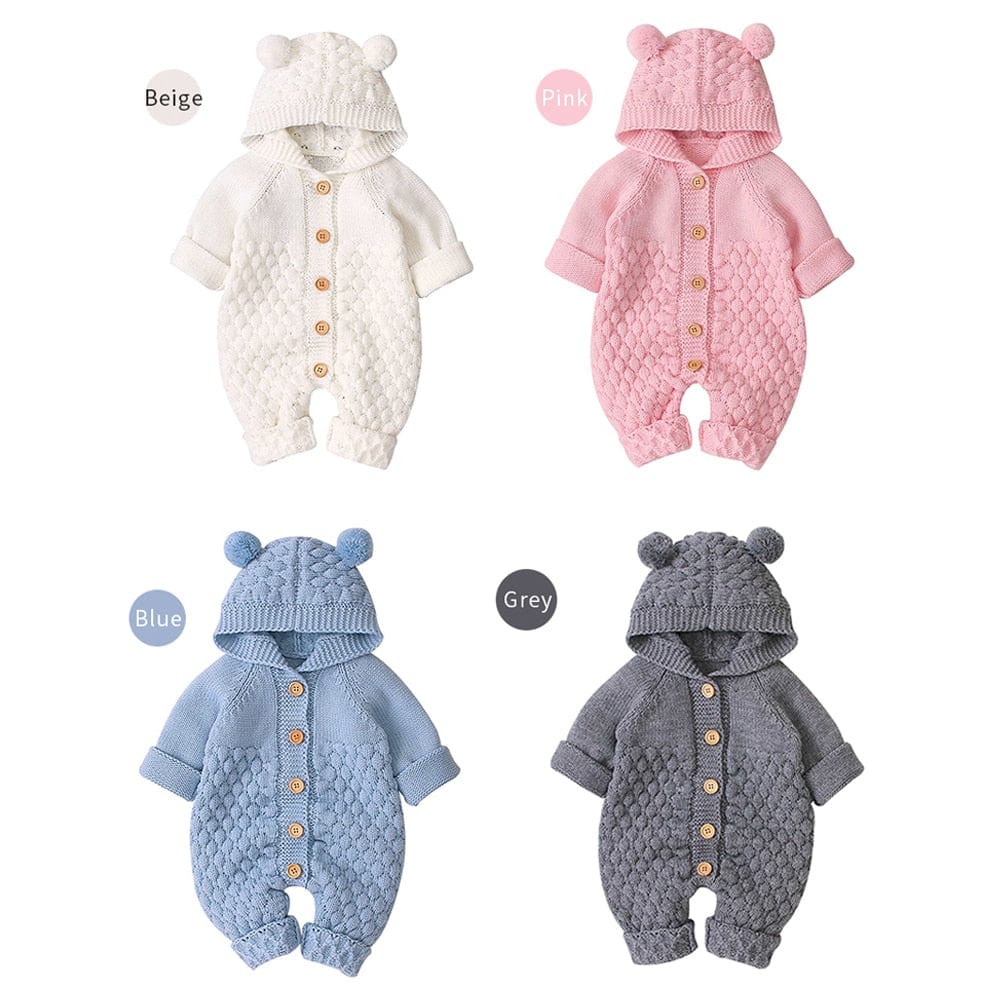 Magic World - Newborn Romper Bear Hooded Jumpsuit