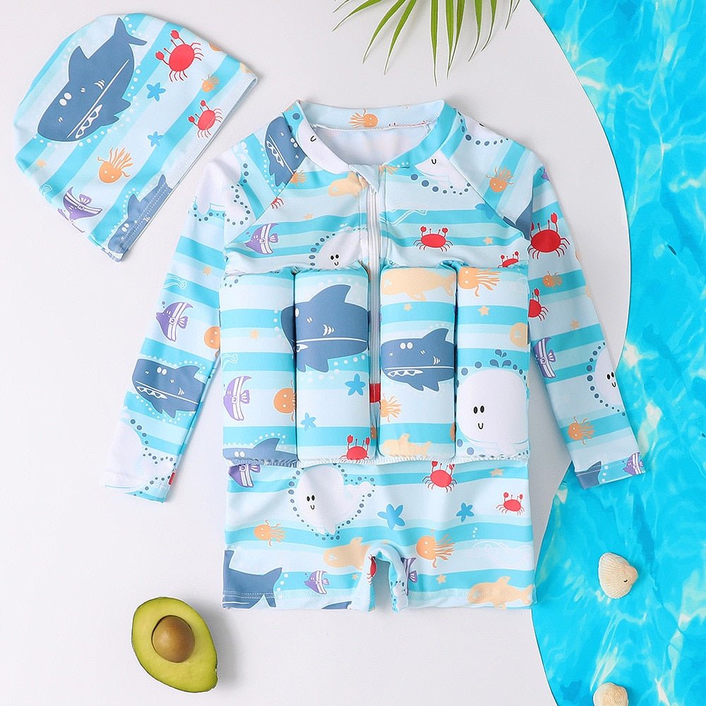 AquaGuard Kids' Floating Rash Guard Swimsuit