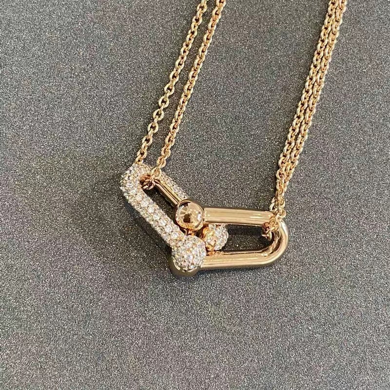 U Shaped Horseshoe Necklace Luxury Fine Jewelry